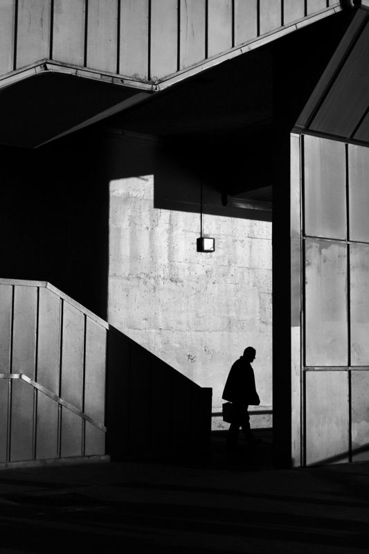 blackandwhite, street,  silhouette Between the wallsphoto preview