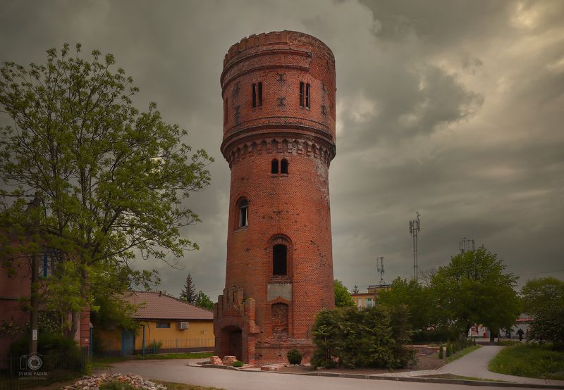 Мамоново, Россия, Германия, объект, Восточная Пруссия, архитектура, 1901, 2022, ландшафт, постройка,Mamonovo, Russia, Germany, object, East Prussia, architecture, 1901, 2022, landscape, building Немецкая водонапорная башня.photo preview
