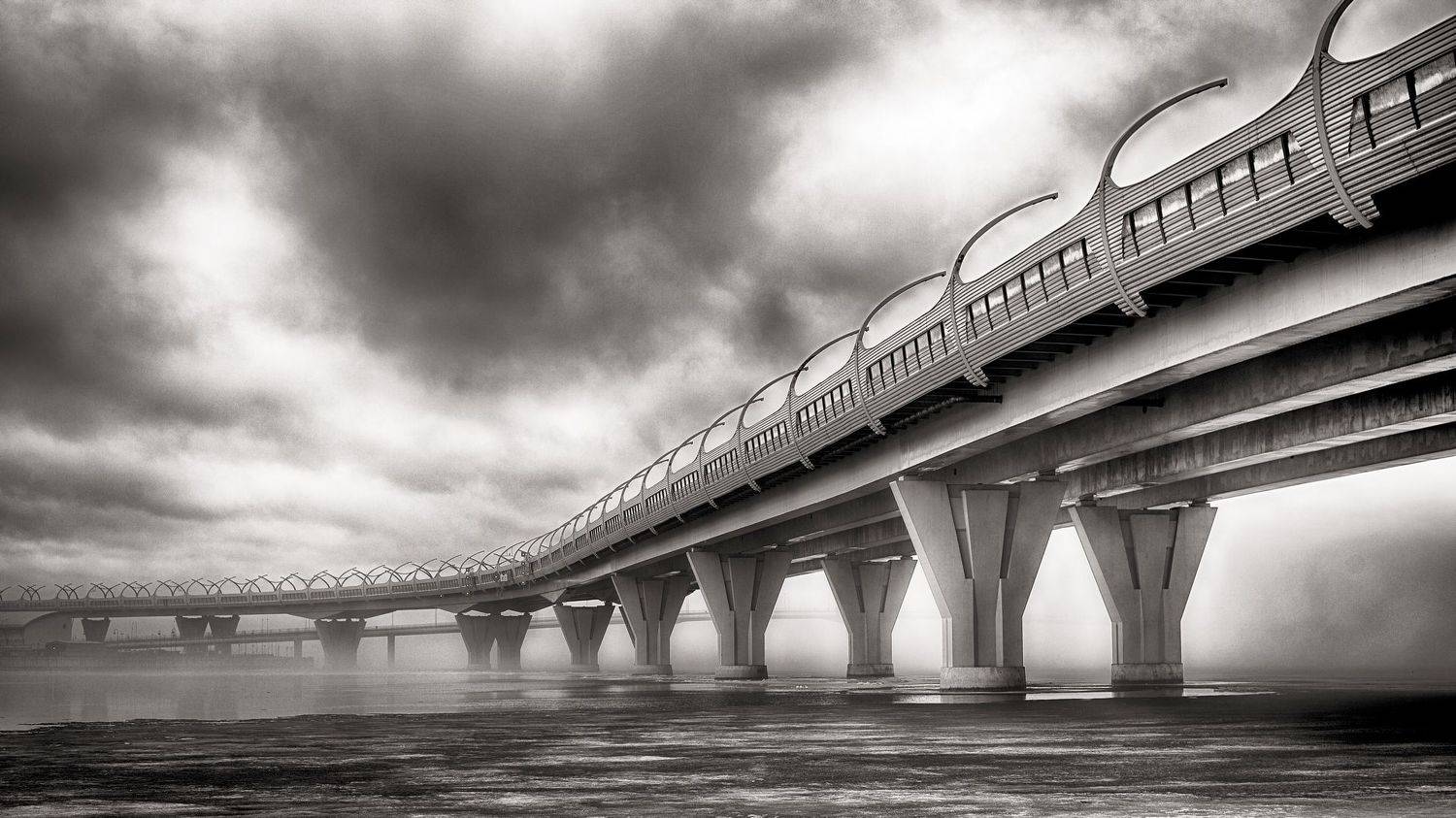 Туман над ЗСД левая. Автор: Сергей Никифоров , Сергей Никифоров