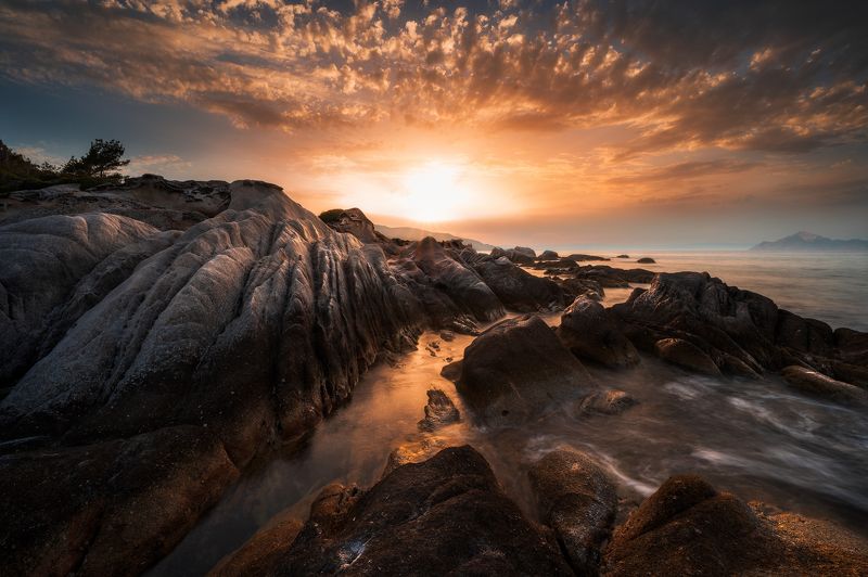 Landscape seascape sunset colors Greece longexpo Sithonian\'s spellphoto preview