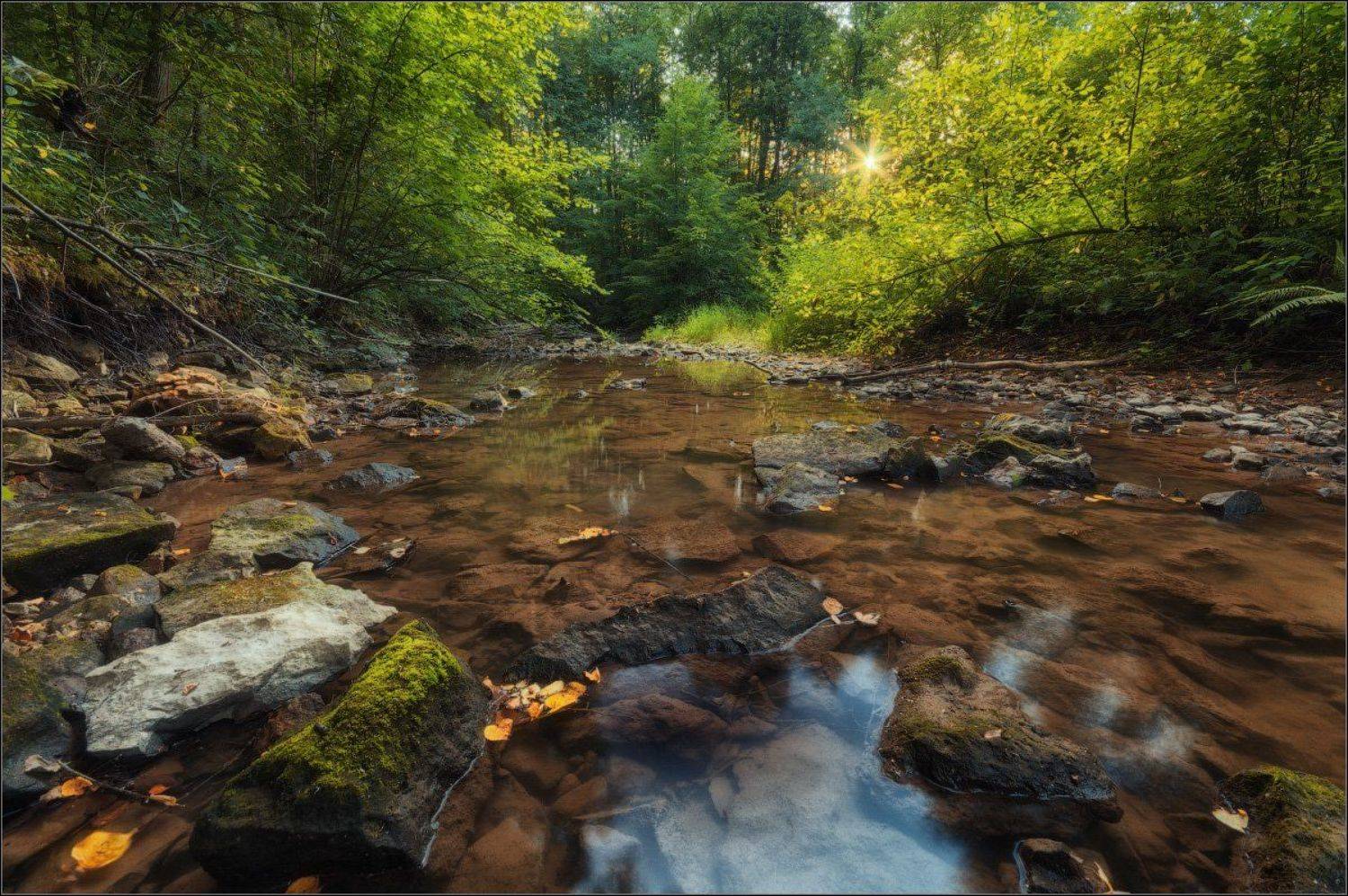 Вечер на Бунчихе. Автор: Иван Мухин Вечер, Камни, Подмосковье, Река, Солнце, Иван Мухин