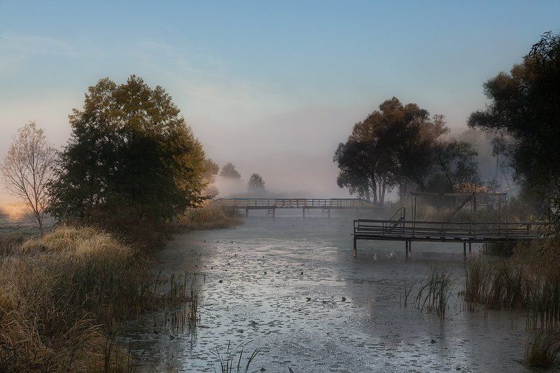 Река, Утро туман Утроphoto preview