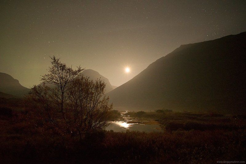 Khibiny, Moon, Moonlight, Mountains, Night, Горы, Хибины Однажды лунной ночьюphoto preview