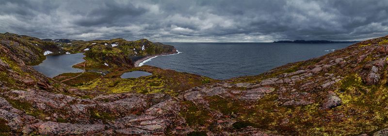 баренцево море, берег, кольский п-ов, лето, море, непогода, панорама, пейзаж, природа, путешествие, север, териберка, туризм Пресные озёра у Баренцева моряphoto preview