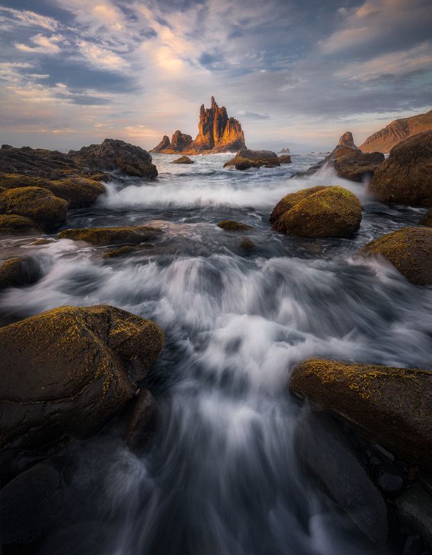 Landscape seascape sea longexpo sunset Tenerife Canary Spain The Nereids Dwellingphoto preview
