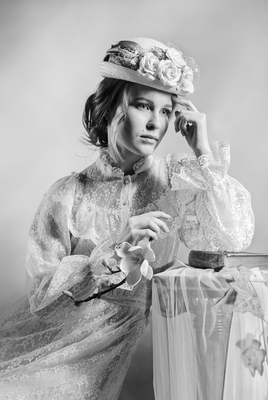 портрет, постановочная фотография, романтизм, женский портрет, фотостудия, свет, живописная, высокое искусство, без фотошопаретро, * * *photo preview