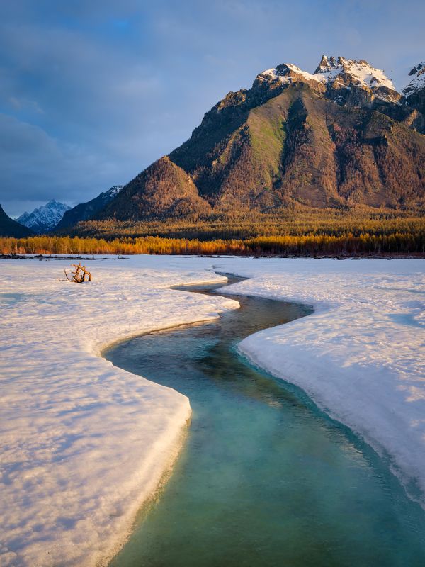 забайкалье, кодар, горы, рассвет, весна, лёд Утро с видом на Кодарский хребет.photo preview
