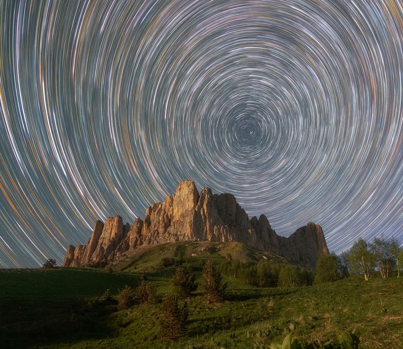 западный кавказ, большой  тхач, ночь, звёзды, лето В круговороте времениphoto preview