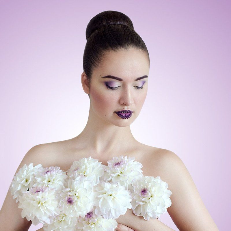 Flower, Flowers, Photo, Portrait, Губы, Нежность, Портрет, Портрет девушки, Цветы photo preview