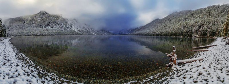 Алтай, Горный алтай, Горы, Мультинские озера, Озеро, Осень, Панорама, Пейзаж, Природа, Путешествие, Сибирь, Снег, Туризм Засентябрило на Мультеphoto preview