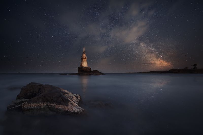 Болгария, Звезды, Маяк, Млечный путь, Ночь, Черное море ***photo preview