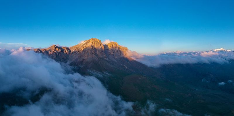 кавказ, закат, скалистые горы, облака photo preview