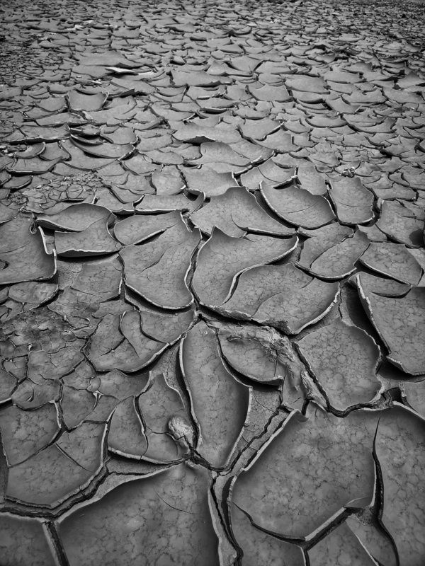 black and white, landascape, land, cracked, nature, dry land natural phenomenon Cracked landphoto preview