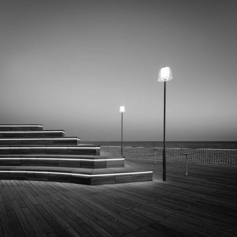 lamps, morning, blackandwhite Lampsphoto preview