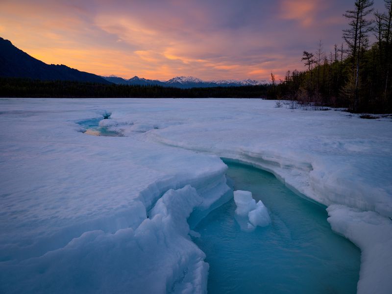 заполярье, зимний пейзаж, fujifilm Вечерние зори.photo preview