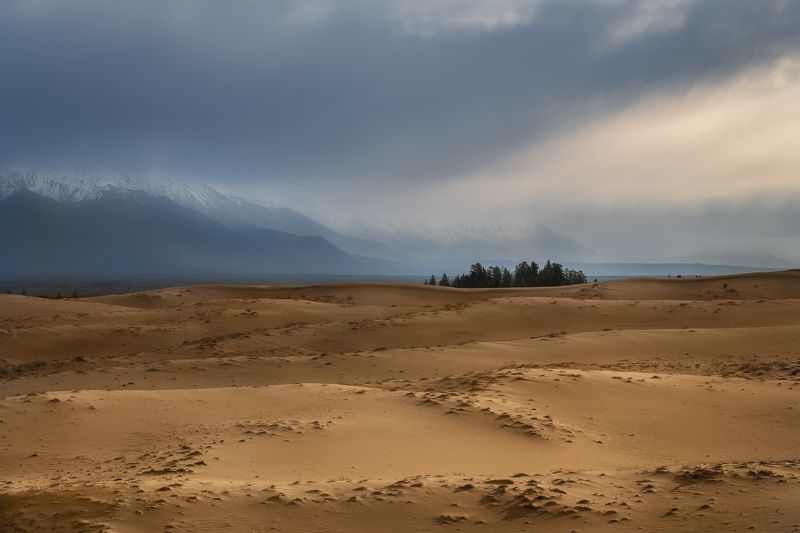 чарские_пески, забайкалье, сибирь, россия, весна, горы, пейзаж, природа, пустыня, песок, дюна, кодар, рассвет Хмурый рассветphoto preview