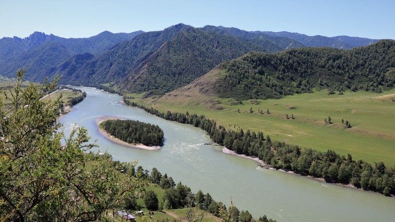 природа,лето,река,катунь,островок Островок на Катуниphoto preview