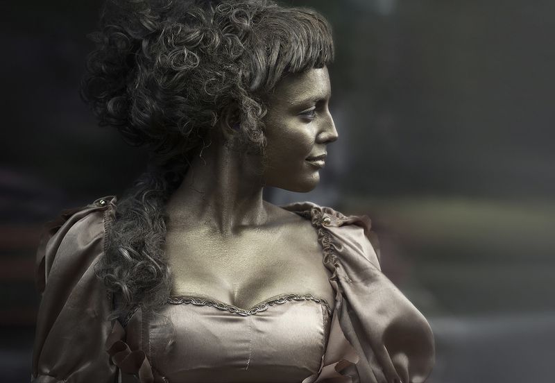 портрет, девушка, женский портрет, профиль, боди-арт, бронза В бронзовых тонахphoto preview