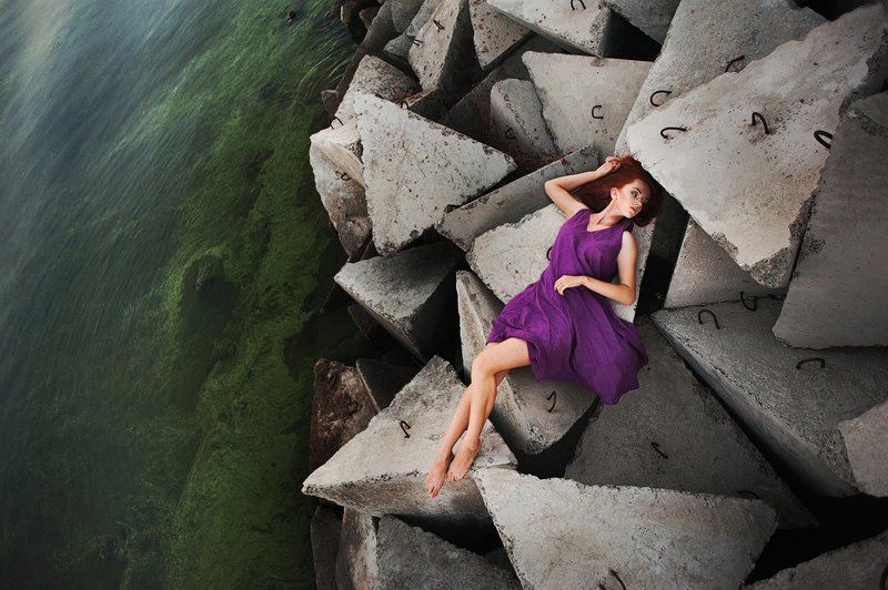 Берег, Грань, Девушка, Край, Платье, Романтика, Сопротивление, Течение Граниphoto preview