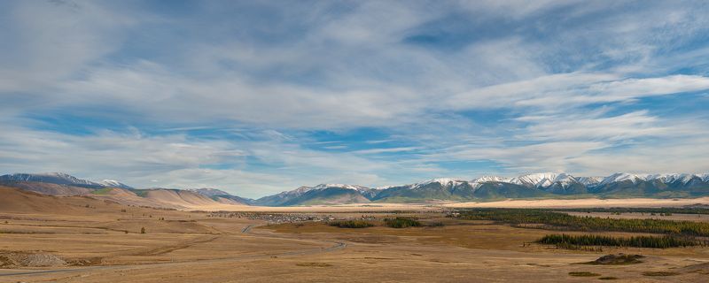 Горный алтай, Горы, Небо, Панорама, Северо-чуйский хребет, Степь Курайская степьphoto preview
