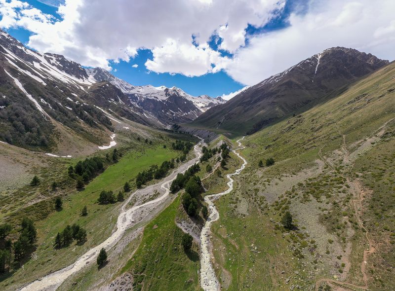 кавказ, горы, река, ущелье Ущелье Ирикчатphoto preview