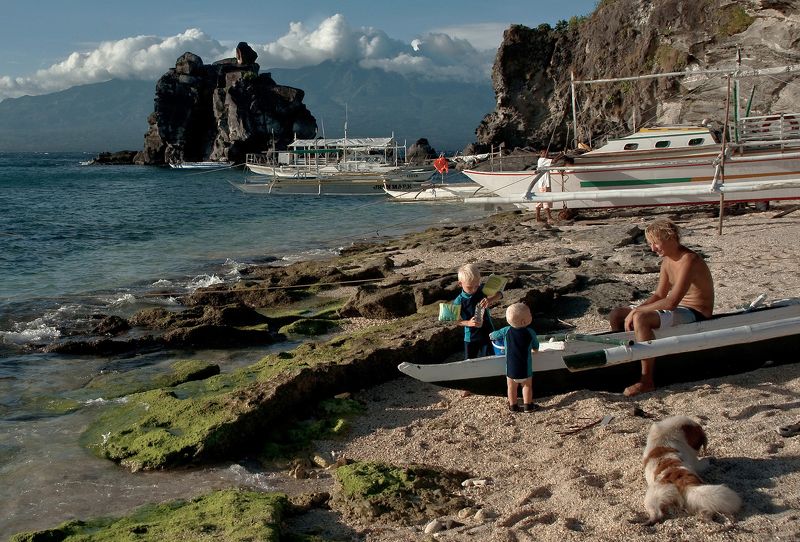 филиппины, апо, вечер, дети мужики фото превью