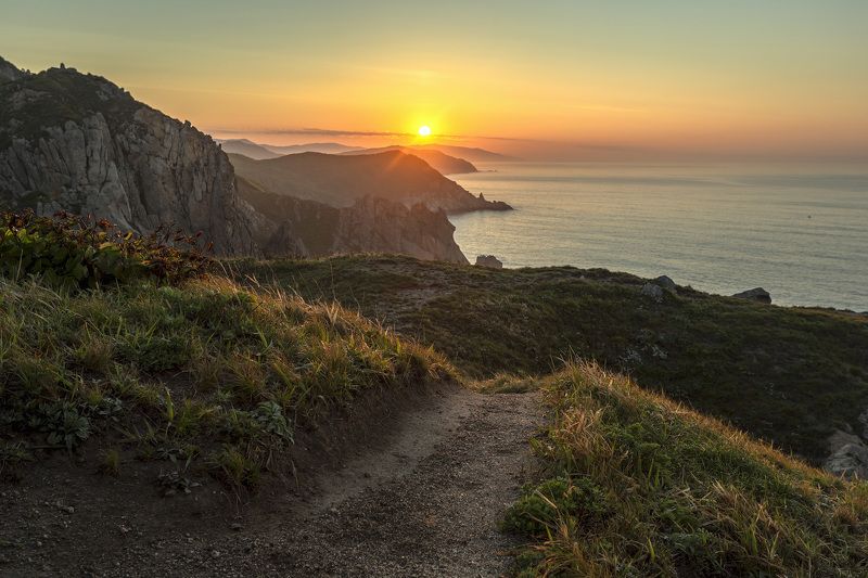 рассвет, побережье, тропа photo preview