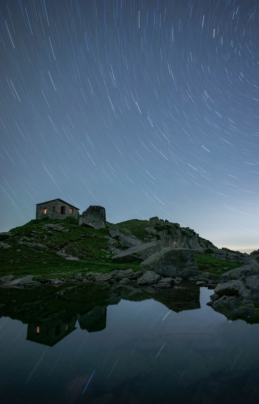 night landscapes nature stars  Night in Rila - Strasno lake  2460 mphoto preview