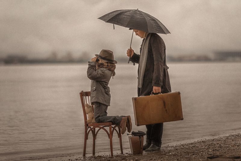 дети, мальчик, детскаяфотография, дождь, кино Дождь фото превью