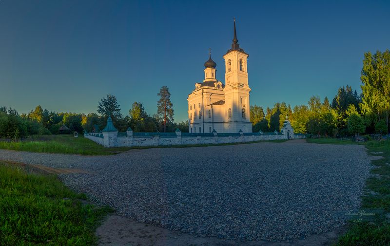 кострома, костромскаяобласть, островскийрайон, островский, пейзаж, николабережки, щелыково, деревня,, село, церковь, архитектура, вечер, закат Летний вечер.Никола-Бережкиphoto preview