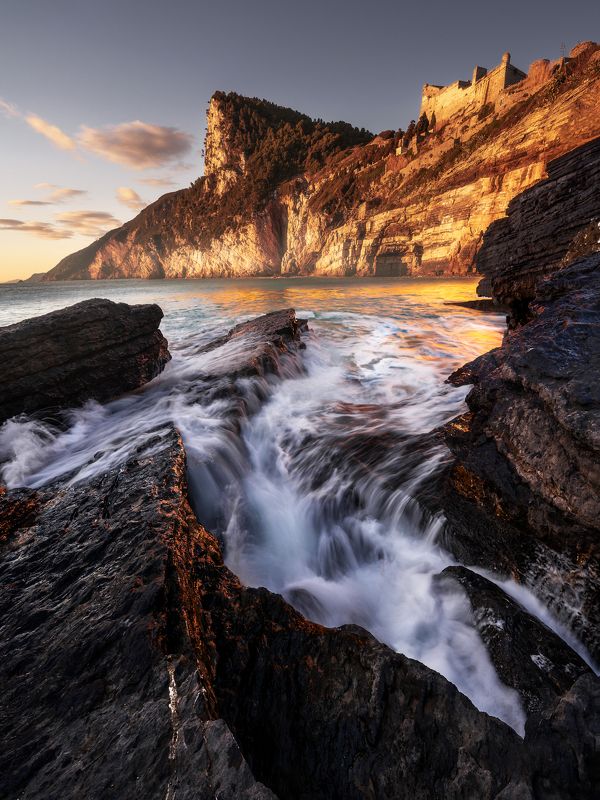Landscape seascape epic sunset sunrise longexpo liguria italy cinque terre To the Cliffs of Venerephoto preview