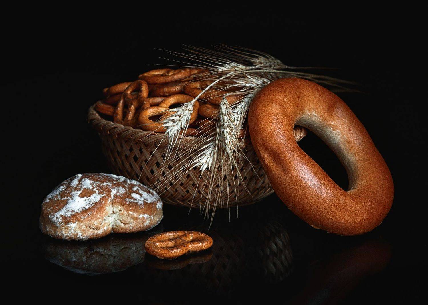 натюрморт, колосья, печенье, пряник, корзинка, Диденко Юрий