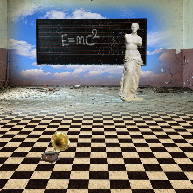 collage, color, colors, concept, conceptual, digital, digital art, editing, photo collage, photography, surreal, surrealism, Physics Lessonphoto preview