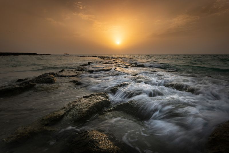 persian gulf, sun, sunset, dusk, sea, waves, long exposure Sunset at Persian Gulfphoto preview