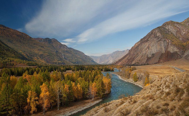 Горный алтай, Река Чуя, Чуйский тракт В пойме Чуйского трактаphoto preview