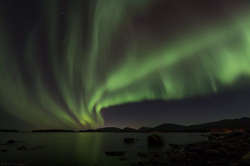 Белое море, Кольский полуостров, Полярное сияние Emerald heaven...photo preview