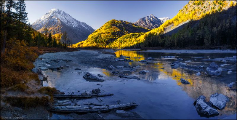 Алтай, Аня графова, Горный алтай, Горы, Катунский хребет, Кучерла, Осень Утроphoto preview