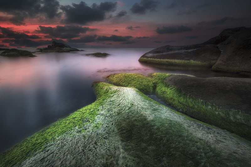 Болгария, Закат, Камни, Небо, Черное море ***photo preview