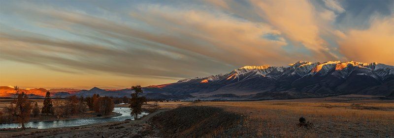 Алтай, Восход, Горный алтай, Горы, Курай, Курайская степь, Небо, Пейзаж, Природа, Путешествие, Рассвет, Река, Туризм, Утро, Чуя Нас утро встречало прохладойphoto preview