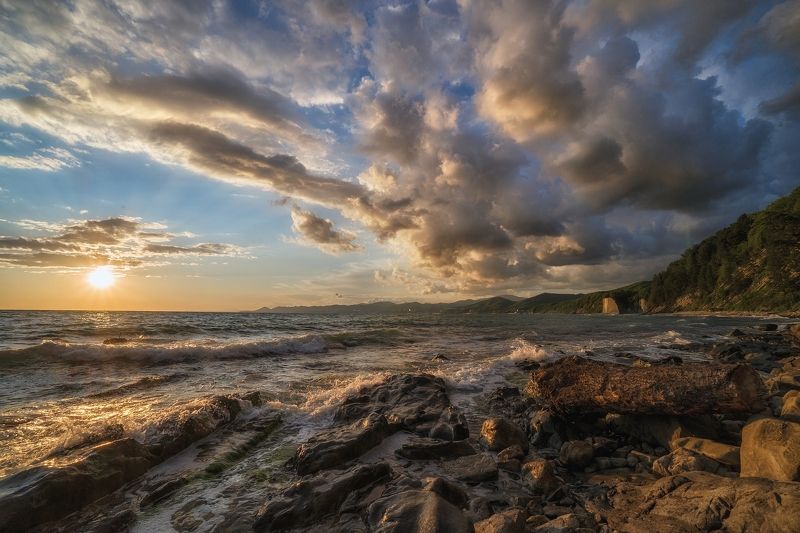 море закат мыс кадош туапсе облака скала киселева На Кадошских берегах.photo preview