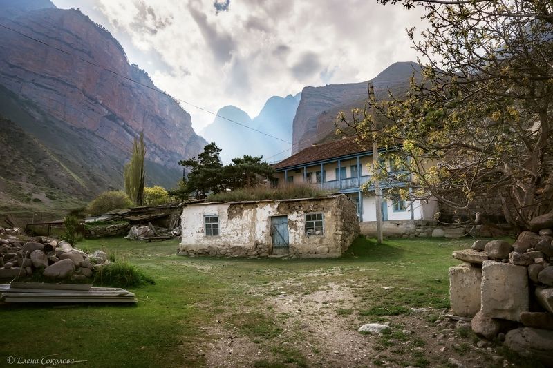 эльтюбю, село, кавказ, пейзаж Село Эльтюбюphoto preview