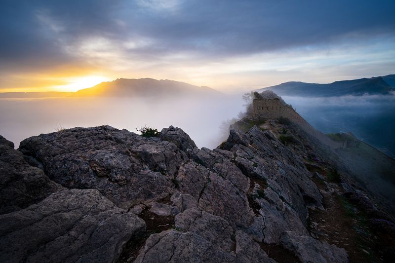 дагестан, кавказ, гуниб, крепость, туман Море тумана фото превью