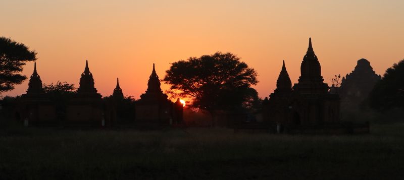 мьянма, bagan, myanmar, burma, pagoda, силуэт, нд, баган, вечер, закат, бирма, индокитай нд Силуэты Баганаphoto preview