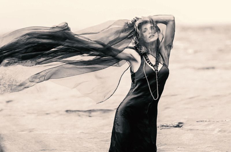 ветер, ткань, свобода, синий, девушка Свободный ветерphoto preview