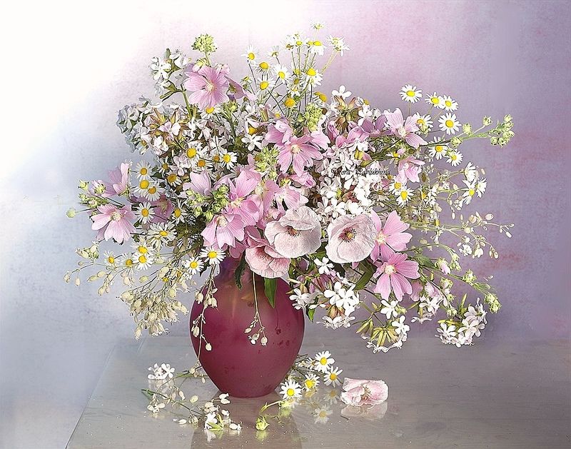 натюрморт,цветы, вера павлунина, Розовый букетphoto preview