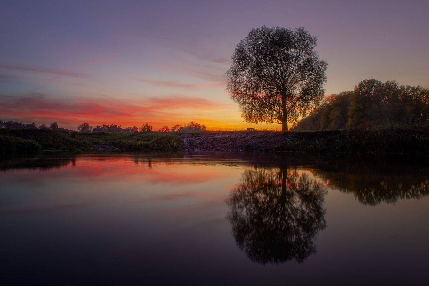 закат, река, вечер, пейзаж, волчья, природа, sunset, river, evening, landscape, Виктор Тулбанов