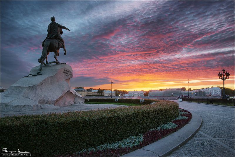 санкт-петербург, спб, питер, медный всадник, монумент, пётр, набережная, нева, закат По мановению царской дланиphoto preview