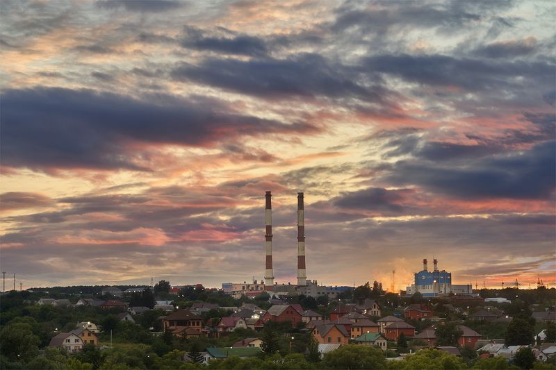 закат,небо,пейзаж,город,промышленный пейзаж,вечер Закат в Казачьем Логуphoto preview