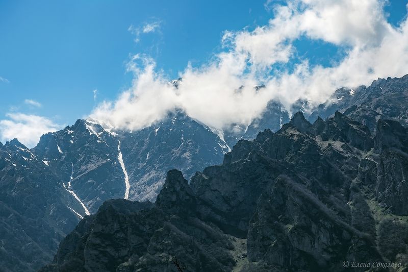 кавказ, горы, пейзаж Горные вершины Кавказаphoto preview