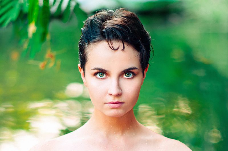 girl, big eyes, nature, close up, девушка, природа, большие глаза Krisphoto preview